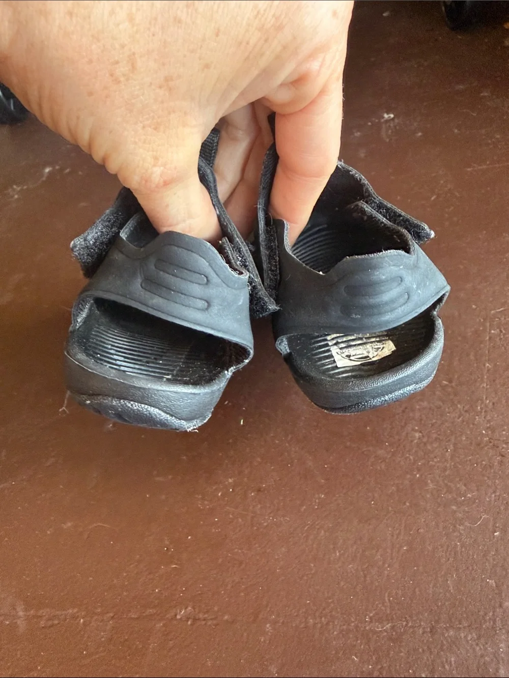 Nike Black Baby/Walker Sandals with Hook-and-Loop Strap